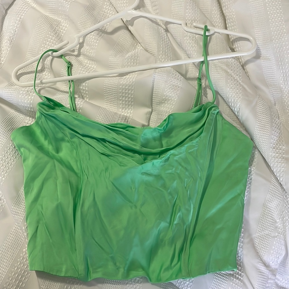 Zara satin effect crop top